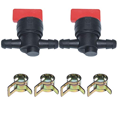AUMEL 1/4 In Line Straight Fuel Gas Cut-Off Valve Clamps Kit Fit Briggs & Stratton Kawasaki Tecumseh Kohler and Honda Engines Replacement Parts.