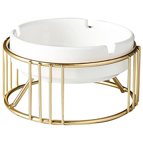 CULPRT Keramisk Askfat, Smidesjärn Askfat Utan Rök, Cigarrindproof Askfat För Utomhusbruk, Gåva Till Jul, Födelsedag, Lätt Att Rengöra