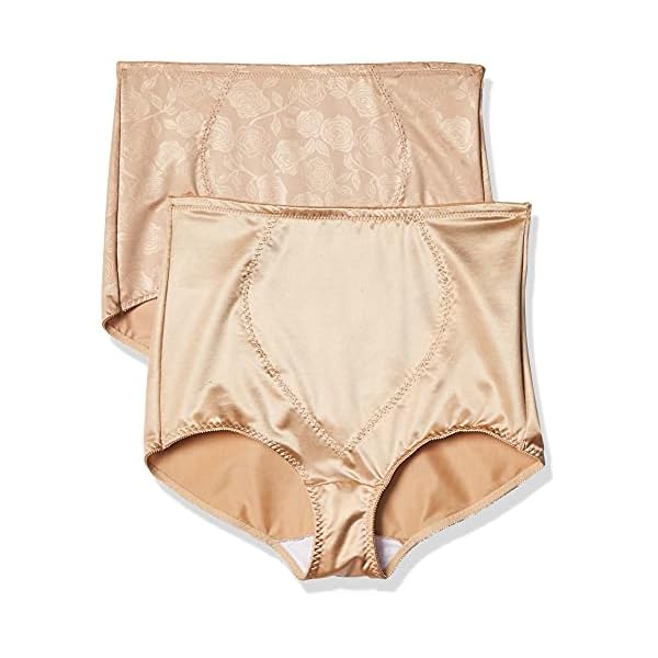 Bali-Womens-Jacquard-Mesh-Tummy-Panel-Firm-Control-Shapewear-Brief-2-Pack-Fajas-DFX710 Bali womens Jacquard Mesh Tummy Panel Firm Control 2-pack Fajas Dfx710 shapewear briefs, Nude/Nude Deluster, 3X-Large US