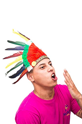 Cocar de Indio Colorido Com Ajuste