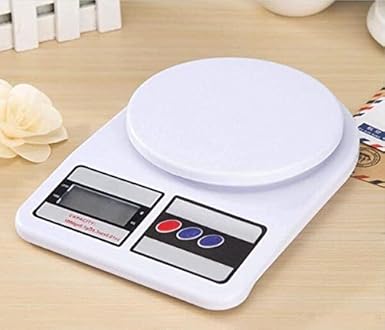 Digital Kitchen Weighing Scale Machine with Backlit LCD Display | White | By Krishna Kitchen Gallery