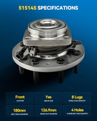 Image of PHILTOP 515145 4WD Front Wheel Bearing Hub Assembly for Silverado 2500 HD