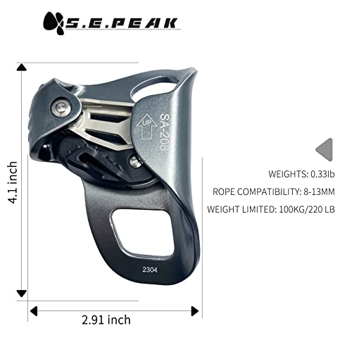 S.E.PEAK Ascensor de peito de escalada atualizado, certificado CE, equipamento de rapel forte de 100