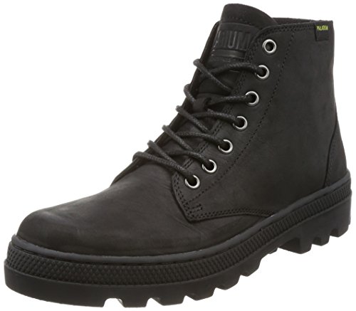 Palladium Boots Men's Pallabosse Mid Chukka Leather Boots, Black/Black, 11