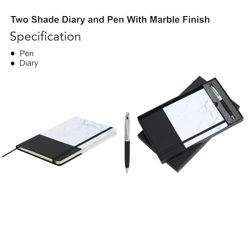 Image of Personalised Diary with Personalized Pen, Gift Combo, Size: A5 - Black