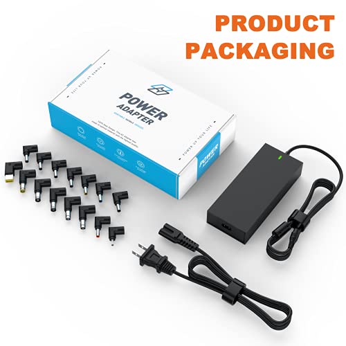 90W Universal Portable Laptop Charger 15-20V With Multi Tips For Hp Dell Asus Lenovo Acer Lg Jbl Ibm Samsung Toshiba Sony Fujitsu Gateway Notebook Ultrabook Power Adapter (Automatic Voltage, 15 Tips) #TOP6