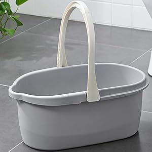 4.5 Gallon Bucket for Cleaning, Good Grips Cleaning Bucket Household Mop Bucket for Cleaning Supplies, Cleaning Caddy Organizer Basket with Handle, 17.1L (Grey)