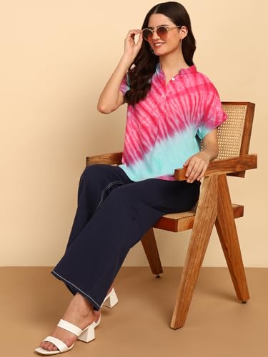 Image of Maaesa Hand Dyed Rayon Top for Women