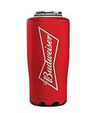 Budweiser Can/Bottle Cooler Built-in Bluetooth Speaker - Double Insulated Beverage Holder, Portable Cooler, Bluetooth 5.0 Technology, 100% Leak Proof,12 or 16 oz Cans, Regular or Slim Cans