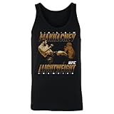 500 LEVEL Islam Makhachev UFC Men's Tank Top - Islam Makhachev Body Kick WHT (Black, Large)