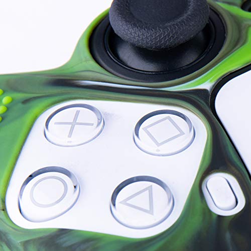 Coque silicone manette PS5 YoRHa anti-dérapante points de grip camouflage vert - 5