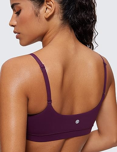 Image of CRZ YOGA Butterluxe Scoop Neck Sports Bras | Light Support, Removable Pads, Yoga, Extremely Soft, U Back, Adjustable Spaghetti Straps, for Women