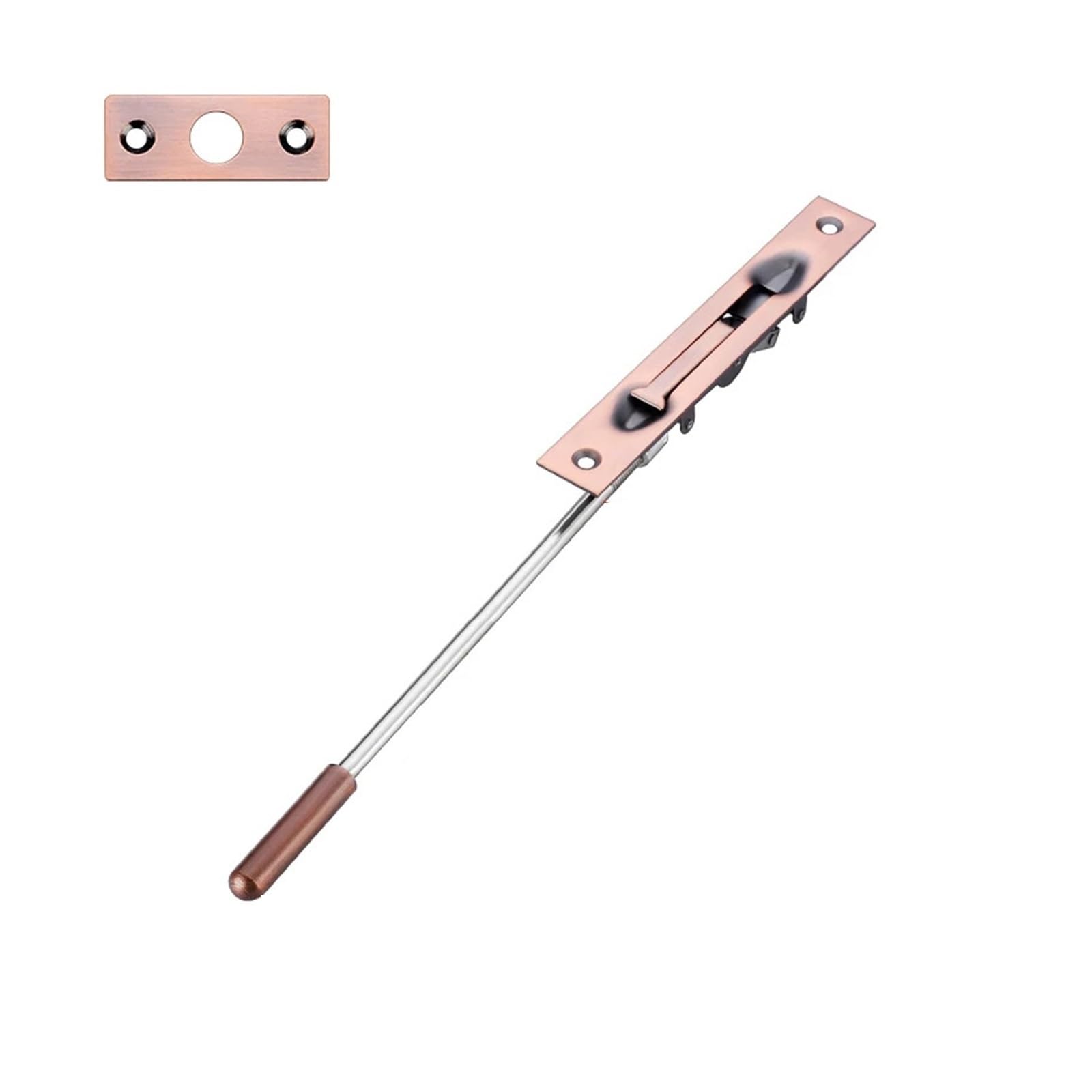 Ayztantine Women's Red Copper 200Mm Door Flush Bolt Latch Lock Concealed Door 304 Stainless Steel Security Door Concealed Latch Of The Earth And For Bedroom, Bathroom(Red Copper 200Mm)