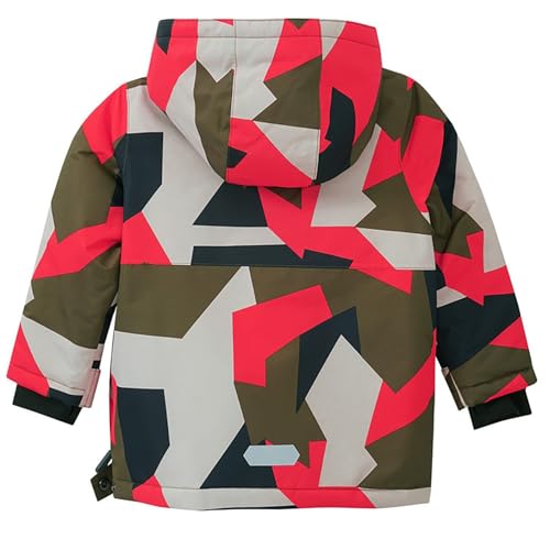 Kids Fleece Lined Thicken Windbreaker Lightweight Waterproof Hooded Jacket Boys Girls Winter Outwear Snow Raincoat3