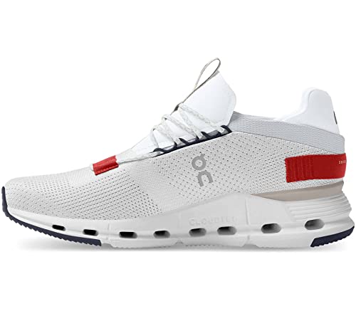 Cloudnova White Red Mens Running Shoes (White)2