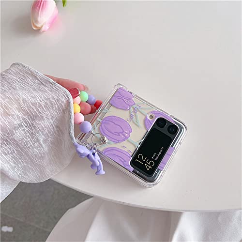 Coque Samsung Galaxy Z Flip 3 perle fleur tulipe antichoc