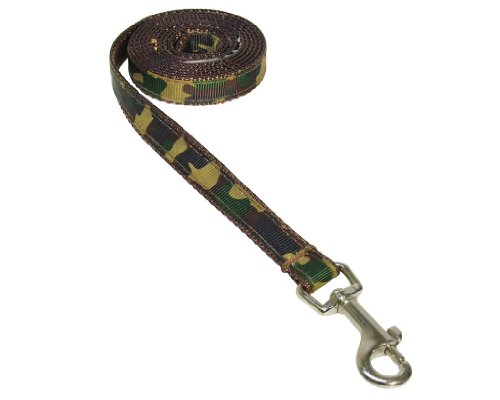 XSmall Green Camouflage Dog Leash: 1/2