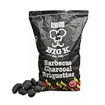 Big K Charcoal Briquettes Bag for BBQ Grill - 10kg Barbecue Charcoal Briquettes Bags with Topline Card for Outdoor Barbeque Grill, Camping BBQs