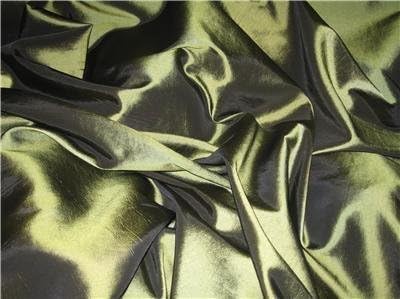 OLIVE GREEN Shot BLACK Taffeta Interior curtain dress fabric