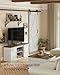 VASAGLE Farmhouse TV Stand for TVs up to 65 Inches, Entertainment Center with Storage Cabinets and Sliding Barn Doors, Media Console Table for Living Room, Rustic White and Honey Brown ULTV535W01