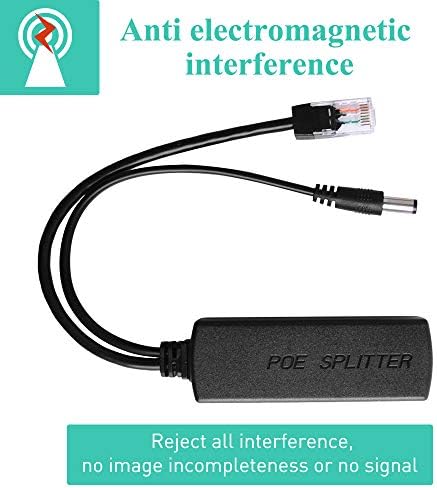 GeeekPi Gigabit PoE Splitter, 48V to 12V 2A Ethernet Adapter,IEEE 802.3af Compliant 10/100/1000Mbps PoE Splitter for IP Camera,Wireless Access Point and VoIP Phone