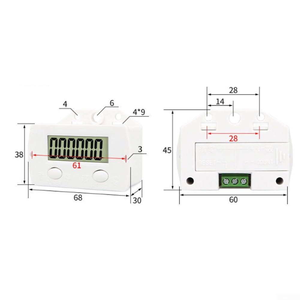 Compteur numérique électronique à 6 chiffres avec interrupteur magnétique à capteur inductif pour comptage industriel de poinçons, impression, textile, équipement de réparation automobile
