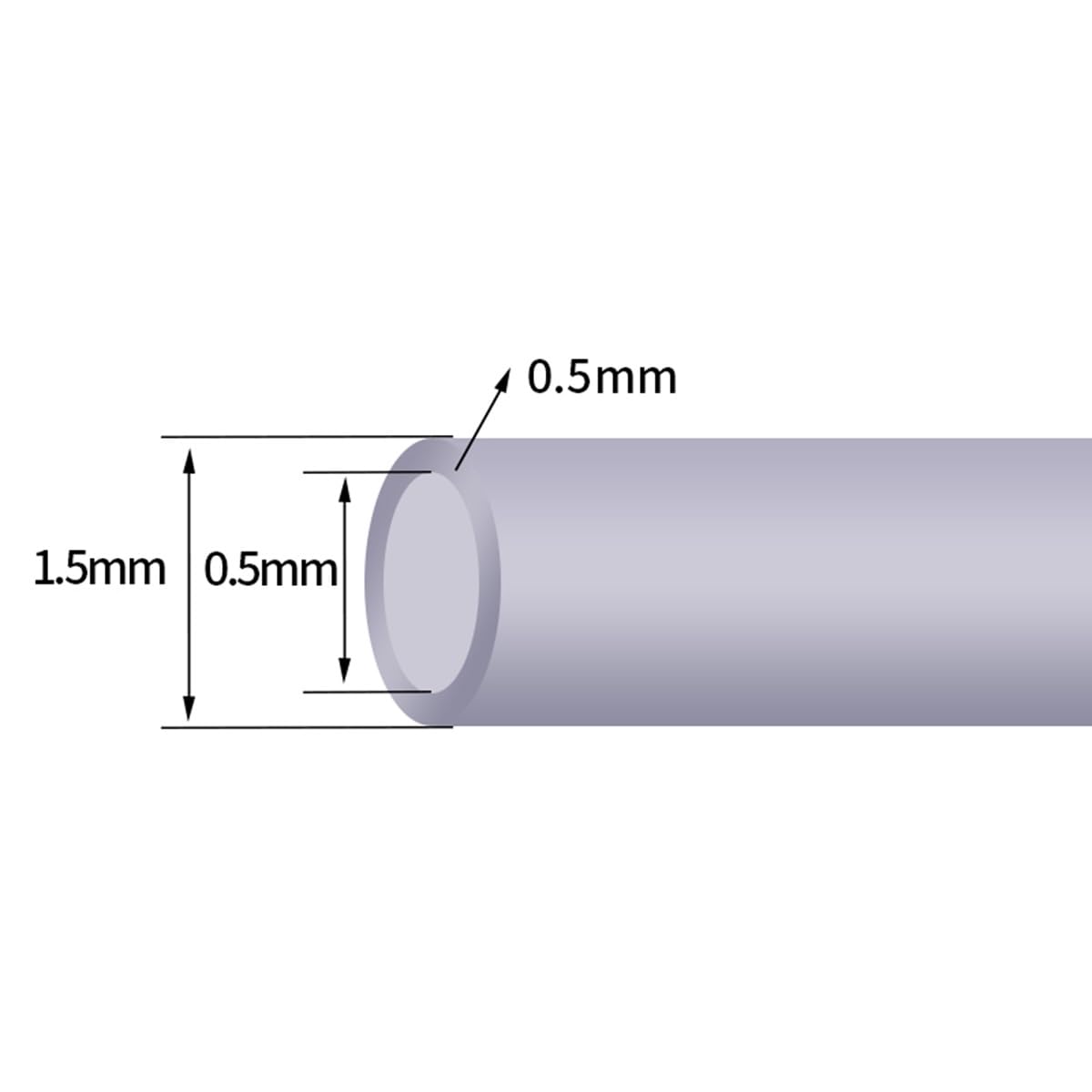 Kwweeoo Silicone Tubing, Silicone Hose, Water Dispenser Hose, Horizontal Hose, OD 1.5 mm, ID0.5 mm, Wall Thickness 0.5 mm, Length 12m(39.37ft)