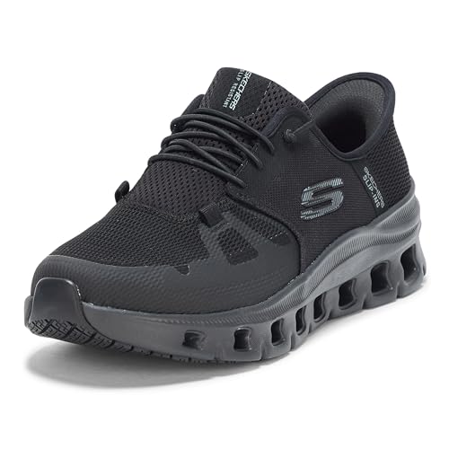 Skechers Men's Work Glide Step Pro SR Hands Free Slip Ins Heel Pillow Food Service Shoe, BLK, 11