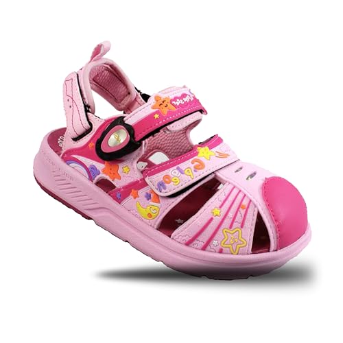 Gold Pigeon Shoes GP Magnetic Buckle Little Kids Closed Toe Sandals for Girl: 1625 Pink-24 (Toddler Size 6.5-7)
