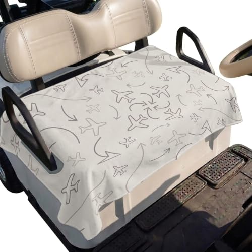 DecorLovee Abstract Airline Route Golf Cart Seat Covers for 2/4-Seater, Vintage Aircraft Arrows Microfiber Golf Cart Towel Blanket Keeps Seats Cool & Clean for Summer 51"x31" Fits Club Car