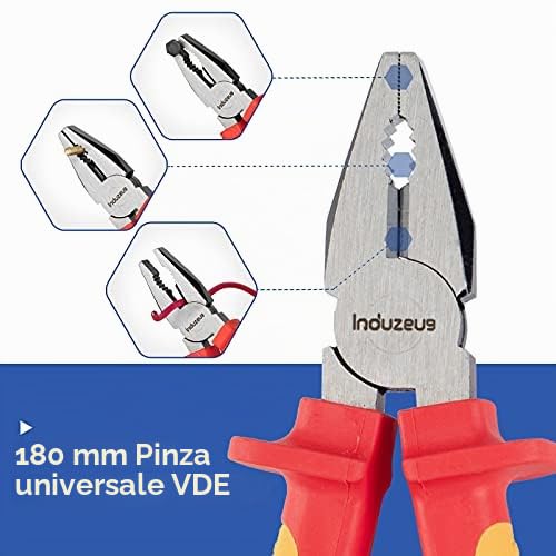 Set di attrezzi isolati VDE da 14 pezzi, Utensili Elettrici, Strumenti Elettricista, con pinze e set di cacciaviti, testato fino a 10.000 Volt