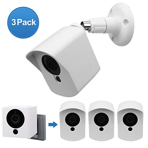 Wyze Cam Camera Wall Mount Bracket,EastKing Weather Proof 360 Degree Full Protective Adjustable Outdoor Indoor Mount and Cover Case for Wyze Cam 1080p HD Camera (White 3 Pack)