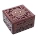 Li'Shay Wooden Trinket Keepsake Box with Carved Flowers-Square