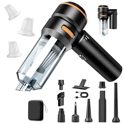 MILFECH 4-in-1 Handstaubsauger Akku,18000Pa Autostaubsauger mit Bürstenloser Motor,3-Gang 180000 U/min Handstaubsauger Kabellos,Mini Staubsauger für Auto,Haus,Tierhaare(Schwarz) MILFECH 4-in-1 Handstaubsauger Akku,18000Pa Autostaubsauger mit Bürstenloser Motor,3-Gang 180000 U/min Handstaubsauger Kabellos,Mini Staubsauger für Auto,Haus,Tierhaare(Schwarz)