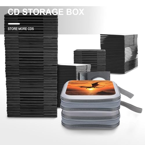 Range CD DVD moderne 40 compartiments avec fermeture éclair noire