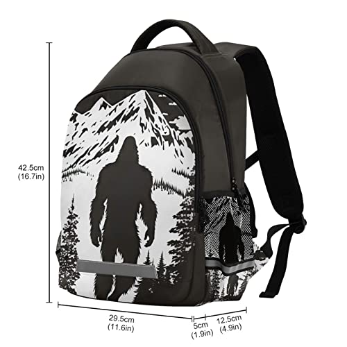 Sasquatch Forest Kids Backpack Lightweight Middle School Elementary Bookbags for Boys Girls School Bag with Chest Strap 11.6 X 6.9 X 16.7 in3