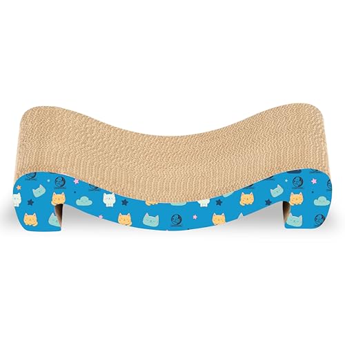 Image of Foodie Puppies 2-in-1 Reversible Cat Scratcher Pad with Catnip for Cats & Kittens - (M-Sitting Sofa 46 x 23 x 8 cm) | Durable Corrugated Cat Scratching Pad for Furniture Protection, Play & Rest