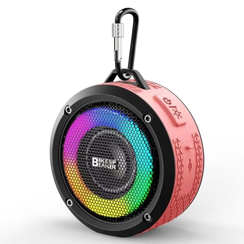 PRSCFUM Bluetooth Speaker with Light, Outdoor Speaker for Travel, Sports, Enhanced Bass, Dual Bass Drivers, Hands-Free Function