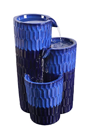 Kenroy Home 51078CB Nueva Floor Fountain with Cobalt Finish, Casual Style, 25' Height, 16.13' Width, 16' Depth, Small