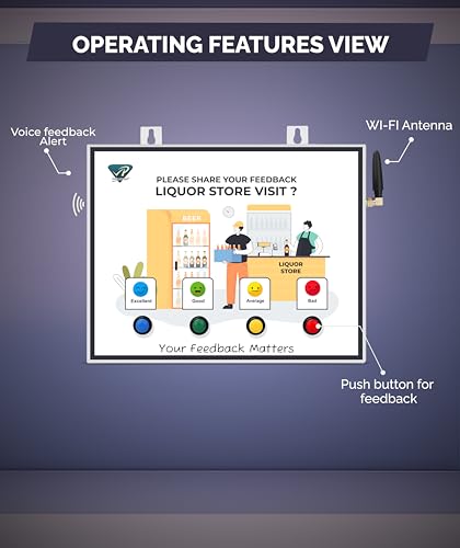 Image of Rely Cure ⇒ VP INDUSTRIES (Lite Model) Liquor Shop Feedback Machine with Inbuilt WiFi Hotspot | Smiley Feedback System with Mobile App & Live Reports