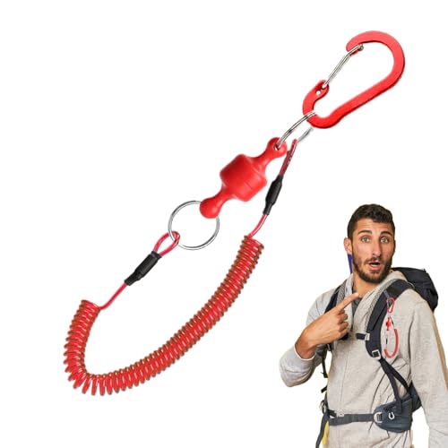Retractor de con Mosca - Correa para caña de Pescar, cordón retráctil con Antideslizante y de liberación rápida para Agua Salada, Lago, río, Hielo