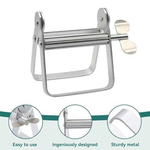 Exprimidor de pasta de dientes de acero inoxidable duradero de dos piezas 8