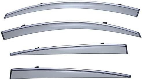 WellVisors Window Visors Wind Deflectors Compatible with Lexus 2006-2011 GS300 GS350 GS430 GS450h GS460 with Chrome Trim Rain Guards 3-847LX004