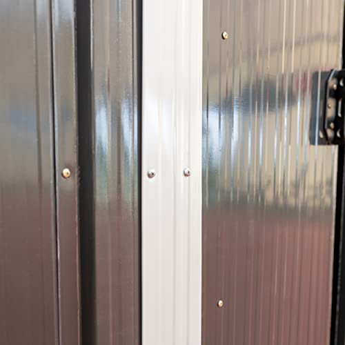 MAJOWO Metall Gerätehaus, Geräteschuppen mit Schiebetür, Geräteschrank für Garten, Gartengerätehaus mit Satteldach… – Bild 8