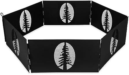 Camco Heavy Duty Steel Campfire Fire Pit Ring - 27"" Wide with Hinged Construction - Portable Fire Pit Features Collapsible Design & is Easily Transportable - Includes Storage Bag - (51091)