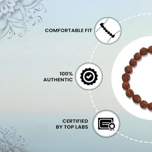 Image of Astrotalk 5 Mukhi Rudraksha Bracelet | Spiritual Essence of Focus & Growth | Natural original Rudraksha Beads | Astrology Unisex Bracelet for Men & Women