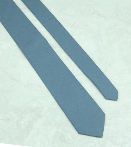 Image of Mens Linen Tie Set - Solid Necktie with Pocket Square for Men Wedding