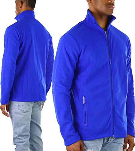 Image of ToBeInStyle Men's Zip Up Long Sleeve High Collar Polar Fleece Jacket