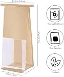 50 Pack Cookie Bags Packaging, DAJLFA Small Bakery Bags with Window, Tin Tie Tab Lock, Great for Muffin, Homemade Granola, Popcorn, Candies (3.9 * 3 * 9.2 Inches)