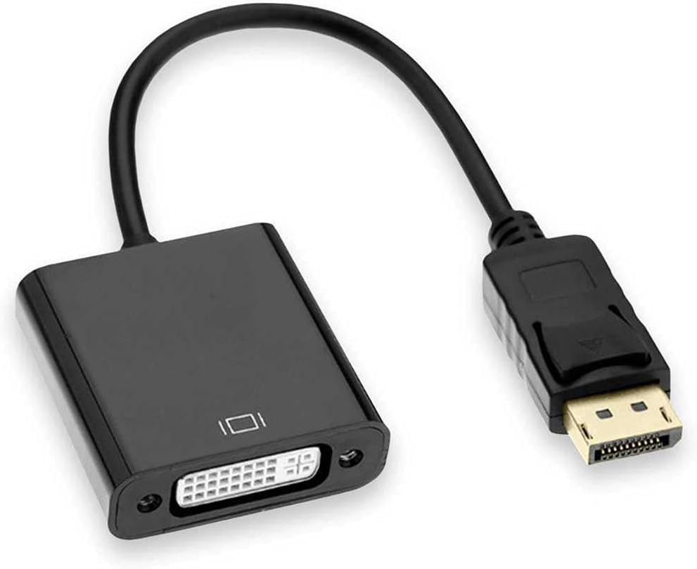 OcioDual DisplayPort Male to DVI Female Adapter Black M/F Display Port DP Connection Cable Converter Full HD 1080p for Laptop
